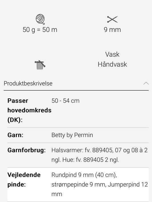 Permin - Lue og skjerf, oppskrift