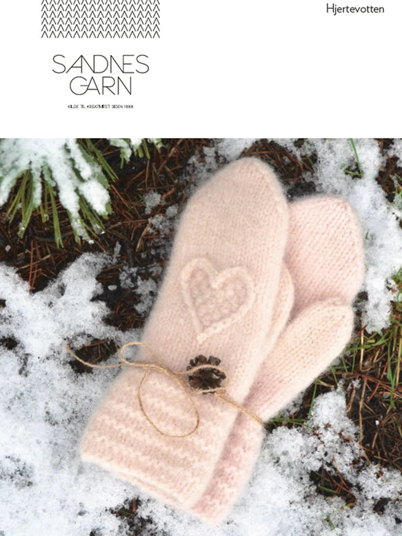 Sandnes garn - Hjertevotten, oppskrift