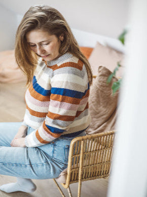 Solberg spinderi - Stripegenser til dame, oppskrift