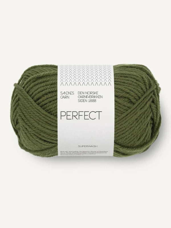 Sandnes garn Perfect farge Moss Green 9573