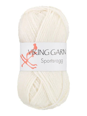 Sportsragg, farge 500, hvit, viking garn
