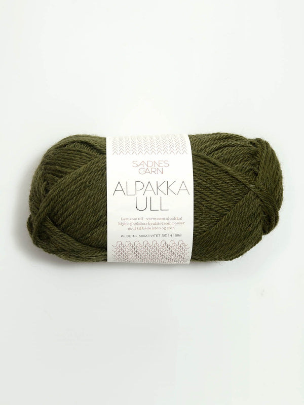 Alpakka Ull Mosegrønn 9573