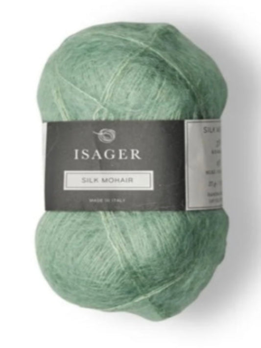 Isager silk mohair farge 67 sjøgrønn