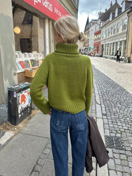 Amy sweater, Peer Gynt, matcha, i bruk