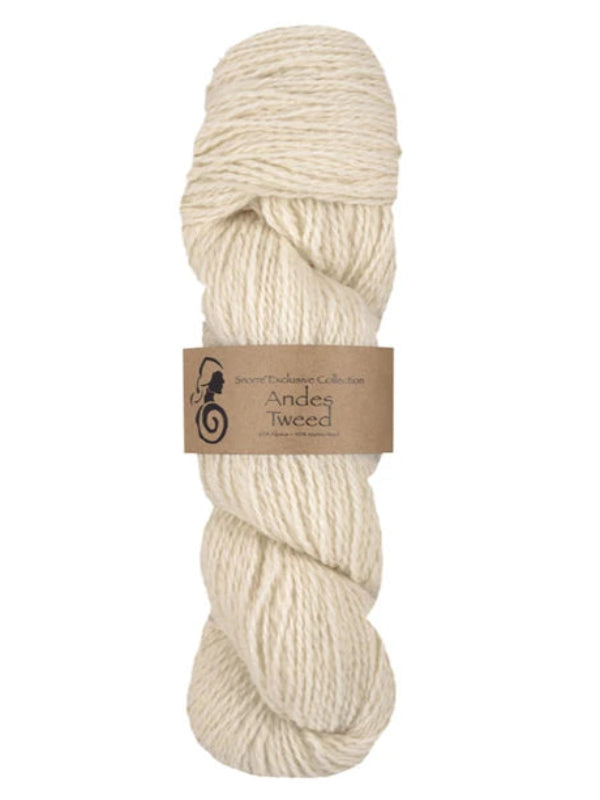 Andes tweed, farge hvit 200, viking garn