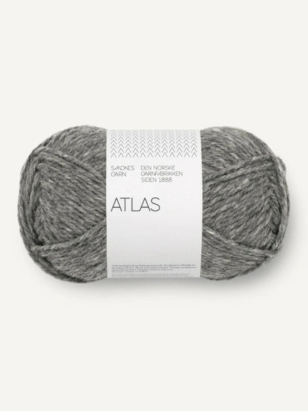 Atlas farge: 1055 mørk gråmelert, Sandnes garn, norsk lamull, merino