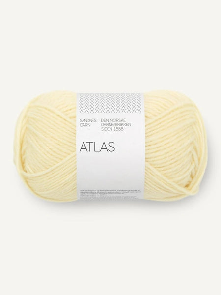 Atlas farge: 2001 butter yellow, Sandnes garn, norsk lamull, merino