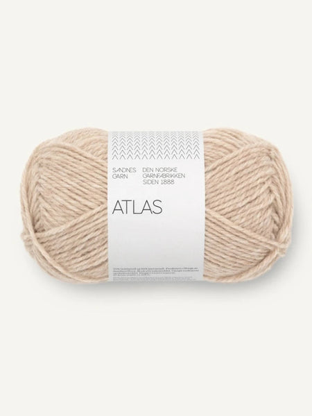 Atlas farge: 3021 lys beigemelert, Sandnes garn, norsk lamull, merino