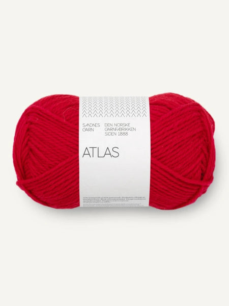 Atlas farge: 4219 true red, Sandnes garn, norsk lamull, merino