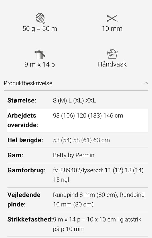 Permin - Sweater med struktur, oppskrift