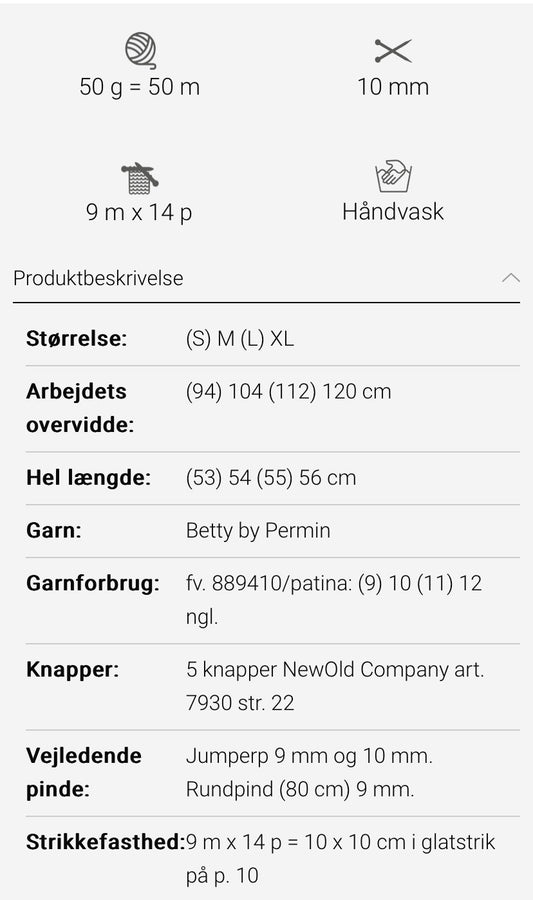 Permin - Kort jakke med ribb i sidene, oppskrift