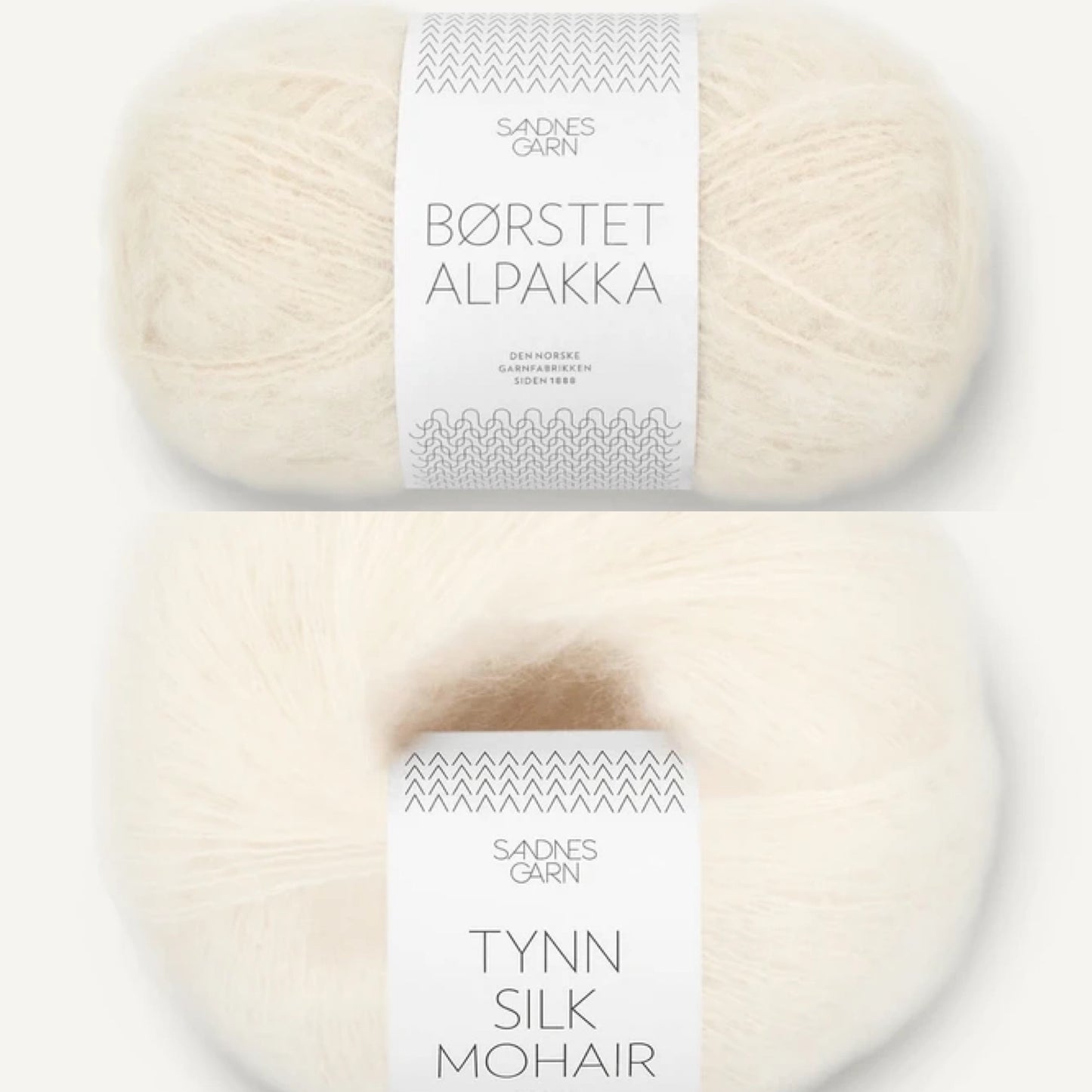 Sandnes garn - Brook cardigan - garnpakke, naturhvit, blå