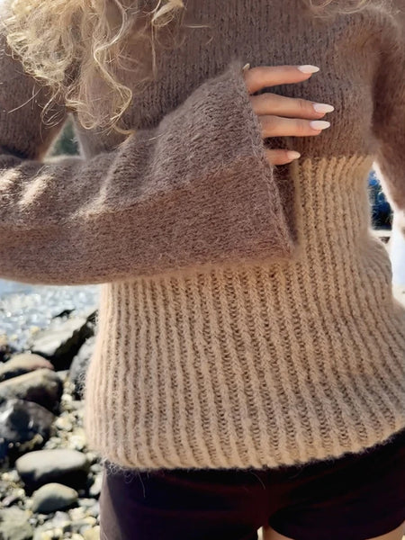 Sandnes garn - Vollan sweater med trompet ermer, oppskrift PFD