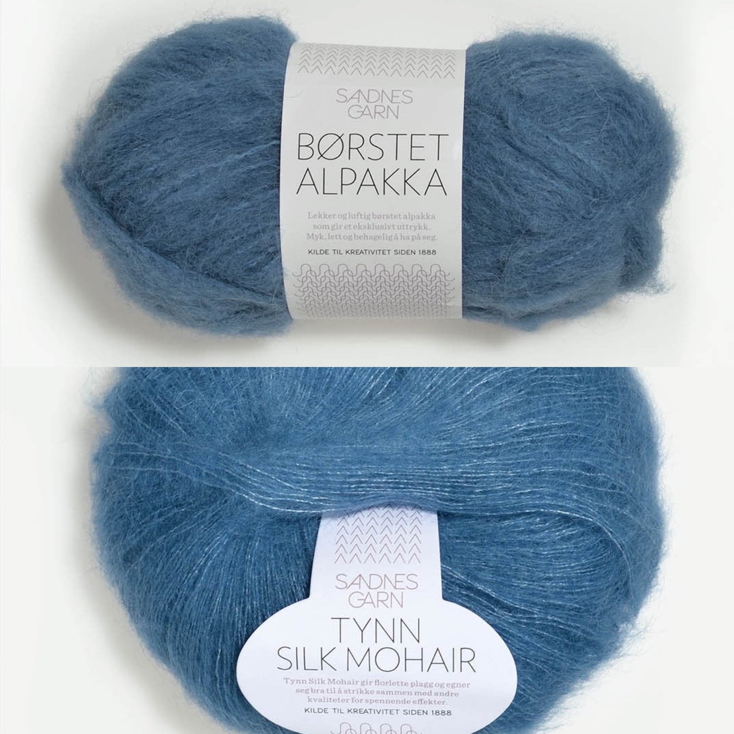 Sandnes garn - Brook cardigan - garnpakke, naturhvit, blå