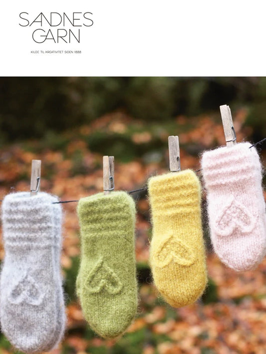 Sandnes garn - Hjertevotten barn, oppskrift