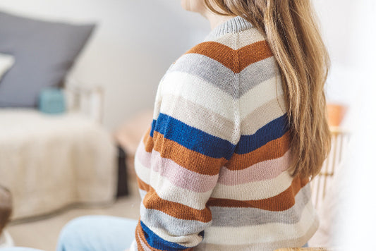 Solberg spinderi - Stripegenser til dame, garnpakke