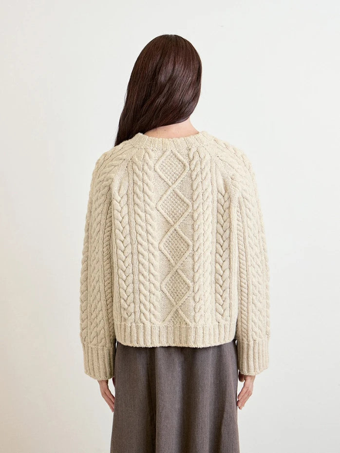 Loom sweater, flettemønster, Aran 