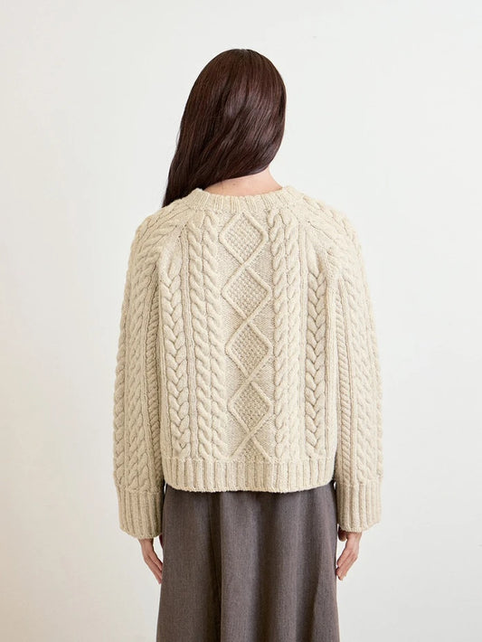 Loom sweater, flettemønster, Aran 
