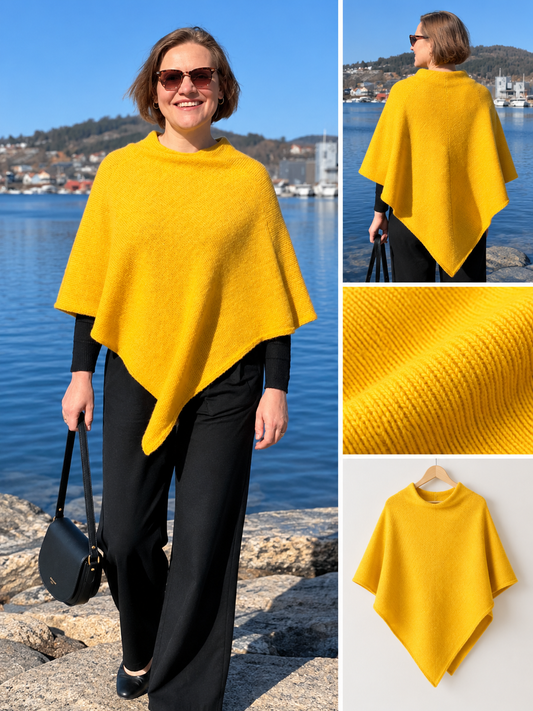 Gul ullponcho