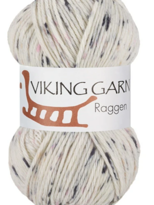 Raggen farge 701, hvit med grå print