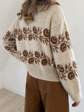 Rosie sweater, oppskrift PDF, mandel og Monk’s robe, tynn peer gynt og tynn silk mohair