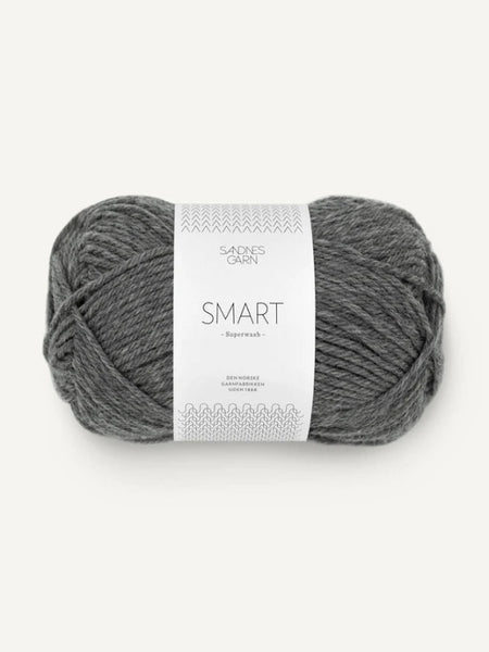 Sandnes garn Smart, farge 1053 mørk gråmelert