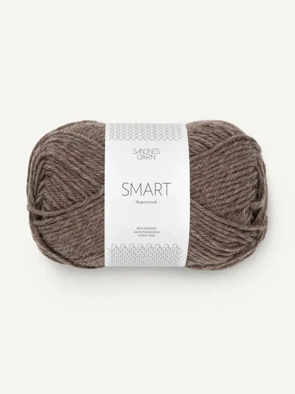 Sandnes garn Smart, farge 2652 mellombrun melert