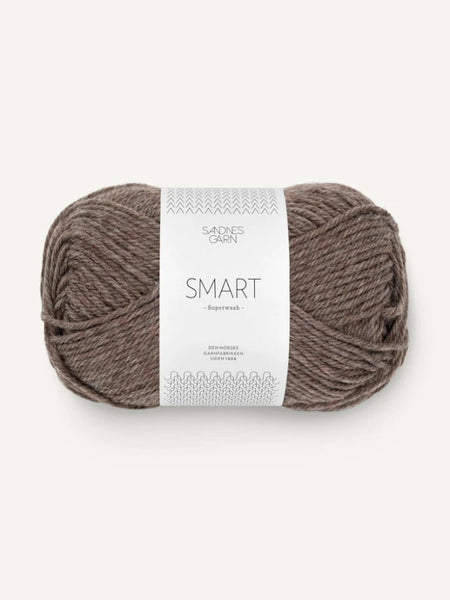 Sandnes garn Smart, farge 2652 mellombrun melert