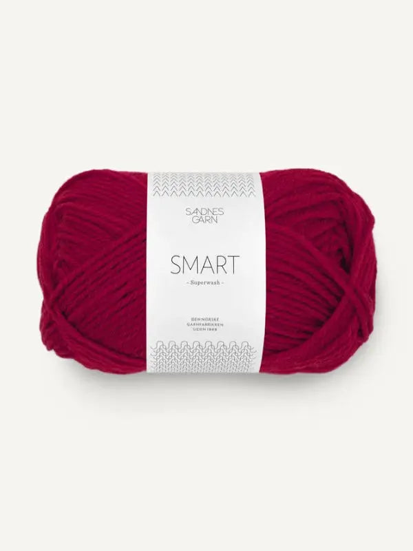 Sandnes garn Smart, farge 4065 vinrød