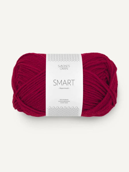 Sandnes garn Smart, farge 4065 vinrød