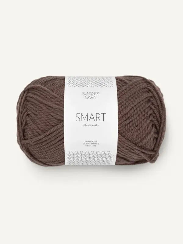 Sandnes garn Smart, farge 4071 mørk brun