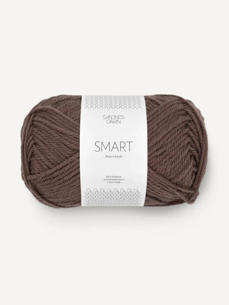 Sandnes garn Smart, farge 4071 mørk brun