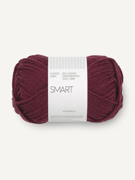 Sandnes garn Smart, farge 4372 dyp burgunder