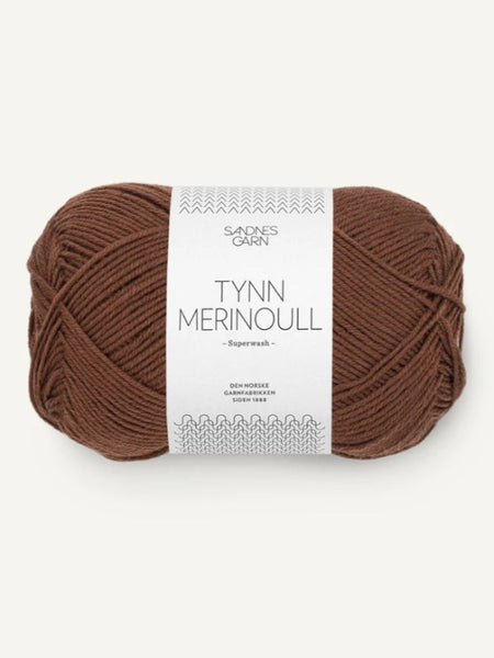 Sandnes garn Tynn merinoull farge 3073 varm brun