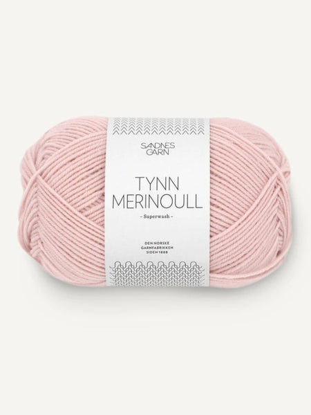 Sandnes garn Tynn merinoull farge 3511 pudder rosa