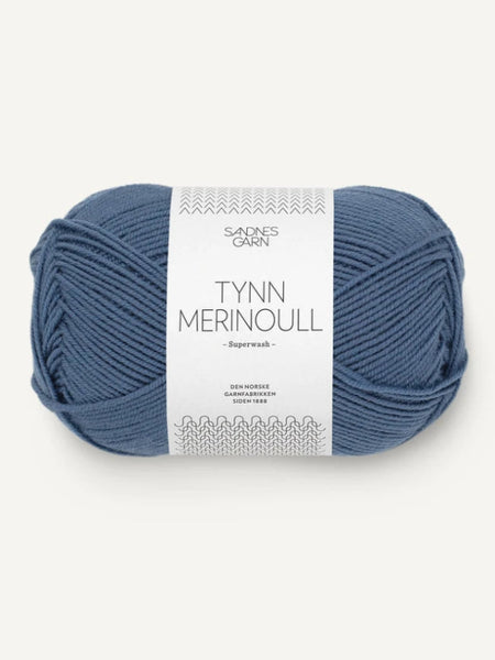 Sandnes garn Tynn merinoull farge 6052 jeansblå