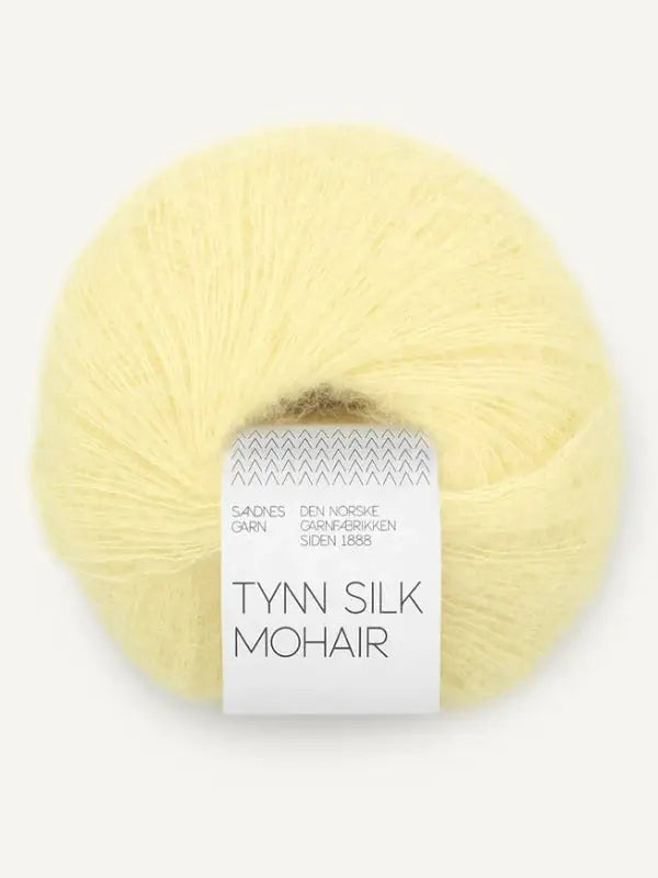 Tyn silk mohair, Farge lys gul, Lemonade 9602