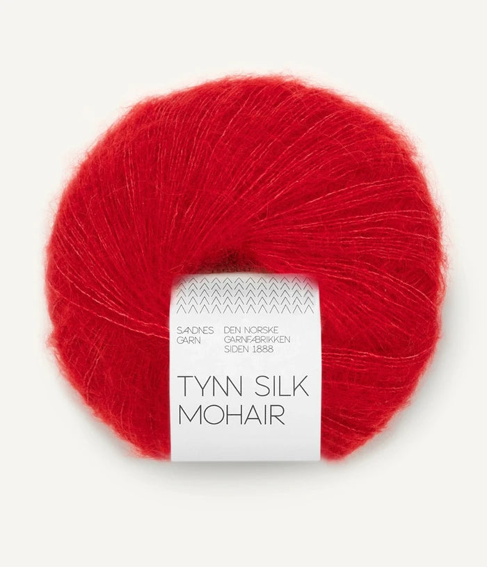 Sandnes garn tynn silk mohair farge 4219 True Red