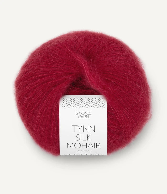 Sandnes garn tynn silk mohair farge 4236 Deep Red