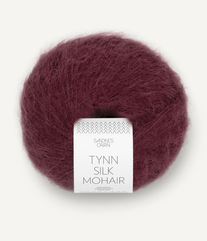Sandnes garn tynn silk mohair farge 4372 Burgunder