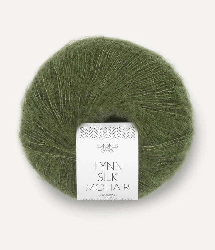 Sandnes garn tynn silk mohair farge 9062 Olive Green