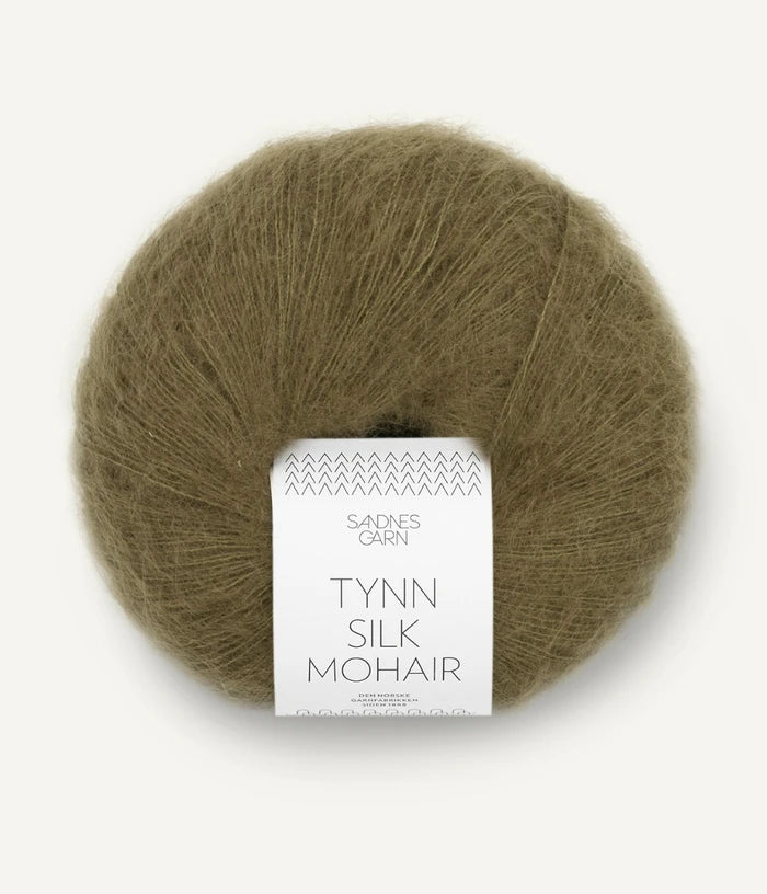 Sandnes garn tynn silk mohair farge 9873 Dark Olive