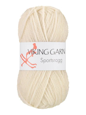 Sportsragg, farge 502, naturhvit, viking garn
