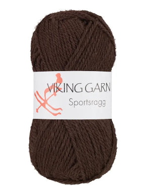 Sportsragg, farge 518, brun, viking garn