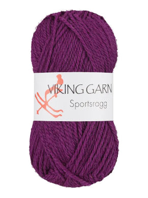Sportsragg, farge 569, lilla, viking garn