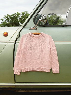 Sandnes garn, Tiro sweater junior, Merinoull, farge 3511 pudder rosa