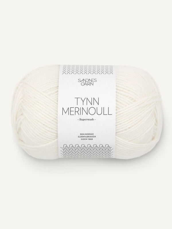 Sandnes garn Tynn merinoull farge 1001 hvit