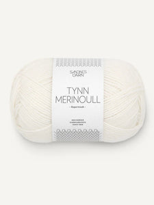 Sandnes garn Tynn merinoull farge 1001 hvit