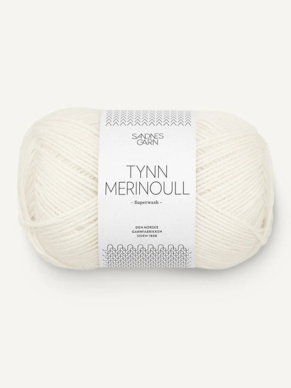 Sandnes garn Tynn merinoull farge 1002 hvit