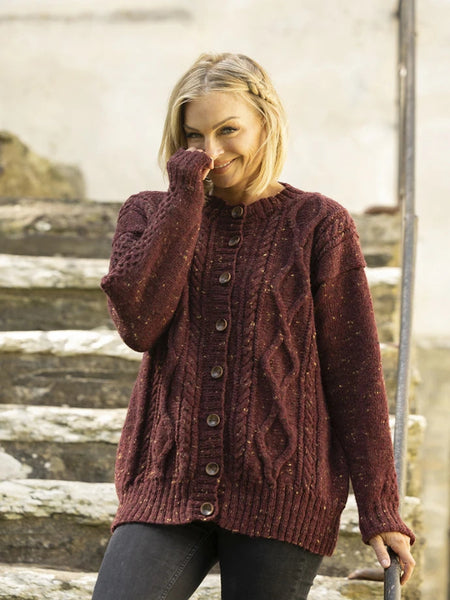 Kathrine Sørland, Viking garn, York_jakke_farge_burgunder 258